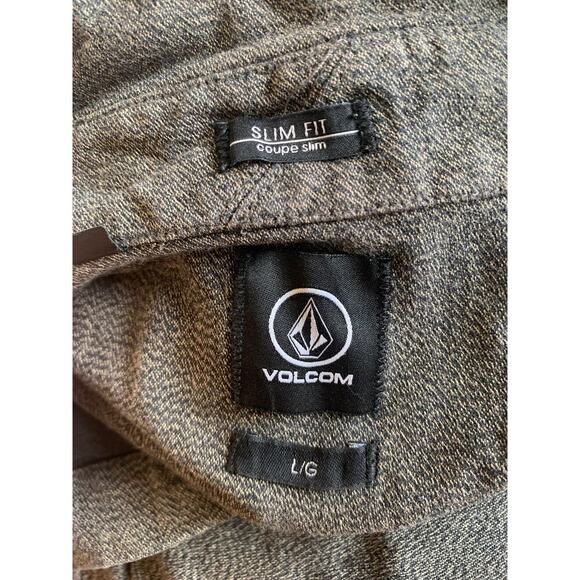 Volcom Women's Casual Button Down Shirt Long Sleeve 100% Cotton Gray Size Large - Picture 3 of 5